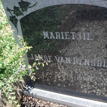 RENSBURG Marietjie, Janse van -1938