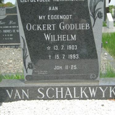 SCHALKWYK Ockert Godlieb Wilhelm, van 1903-1993