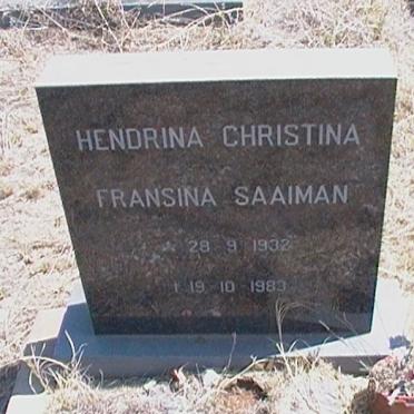SAAIMAN Hendrina Christina Fransina 1932-1983