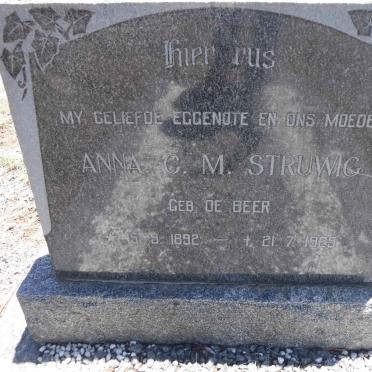 STRUWIG Anna Christina Magdalena nee DE BEER 1892-1925