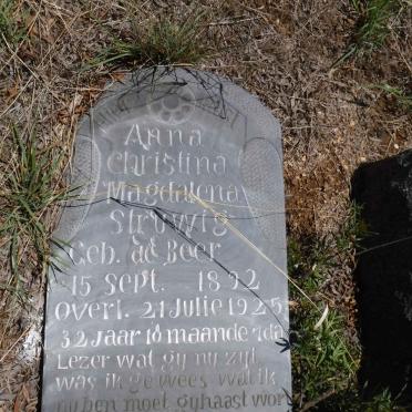 STRUWIG Anna Christina Magdalena nee DE BEER 1892-1925