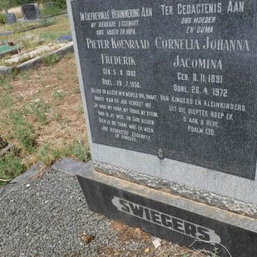SWIEGERS Pieter Koenraad Frederik 1892-1956 &amp; Cornelia Johanna Jacomina 1891-1972