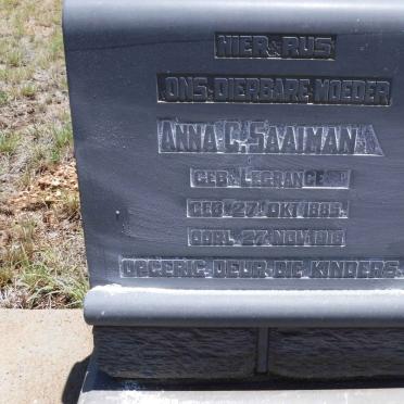 SAAIMAN Anna C. nee LE GRANGE 1885-1918