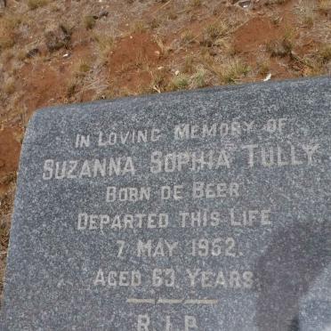 TULLY Suzanna Sophia nee DE BEER -1962