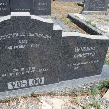 VOSLOO Jan Andries 1885-1961 &amp; Hendrina Christina VAN ASWEGEN 1895-