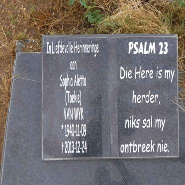 WYK Sophia Aletta, van 1940-2013