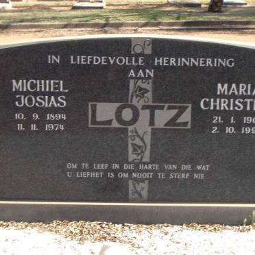 LOTZ Michiel Josias 1894-1974 & Maria Christina 1906-1990