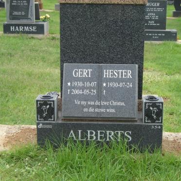 ALBERTS Gert 1930-2004 &amp; Hester 1930-