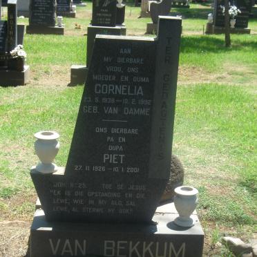 BEKKUM Piet, van 1926-2001 &amp; Cornelia VAN DAMME 1938-1992