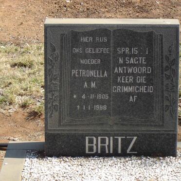 BRITZ Petronella A.M. 1905-1988