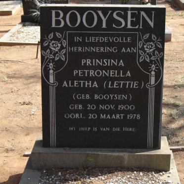 BOOYSEN Prinsina Petronella Aletha