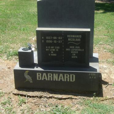 BARNARD Hermanus Nicolaas 1937-1996