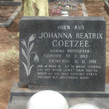 COETZEE Johanna Beatrix nee POTGIETER 1913-1981