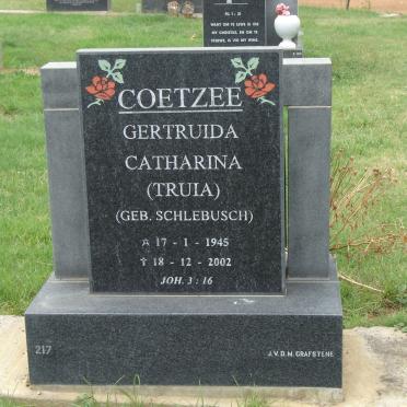 COETZEE Gertruida Catharina nee SCHLEBUSCH 1945-2002