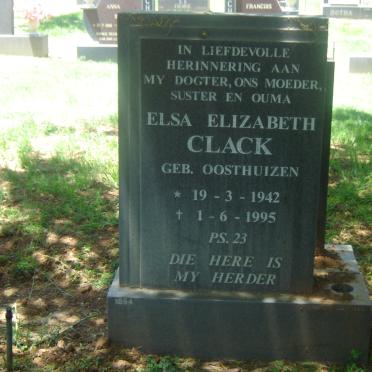 CLACK Elsa Elizabeth nee OOSTHUIZEN 1942-1995