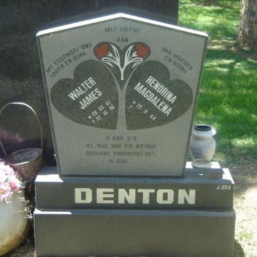 DENTON Walter James 1941-1996 &amp; Hendrina Magdalena 1944-