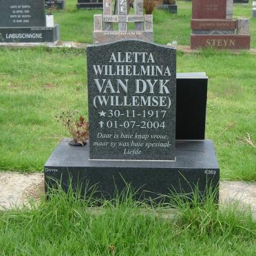 DYK Aletta Wilhelmina, van nee WILLIMSE 1917-2004