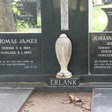 ERLANK Thomas James 1924-1980 & Johanna Susanna VAN NIEKERK 1927-2013