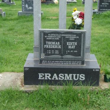 ERASMUS Thomas Frederik 1952-2004 &amp; Edith May 1958-