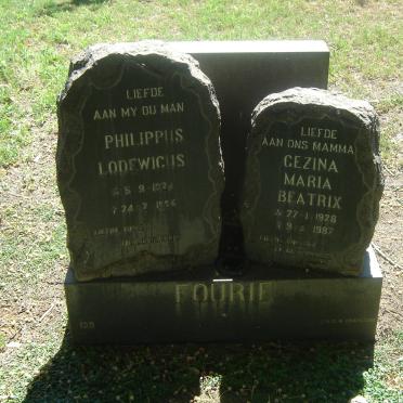 FOURIE Philippus Lodewicus 1924-1986 &amp; Gezina Maria Beatrix 1928-1987