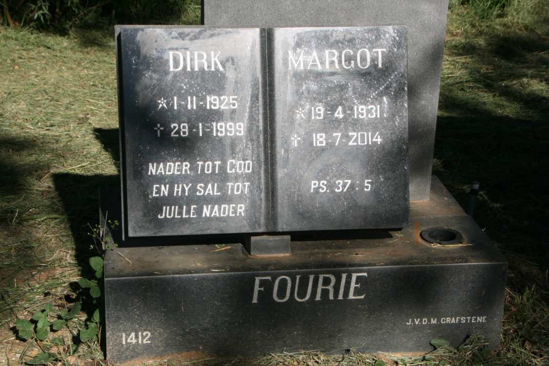 FOURIE Dirk 1925-1999 & Margot 1931-2014
