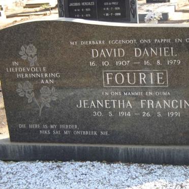 FOURIE David Daniel 1907-1979 & Jeanetha Francina 1914-1991