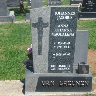GREUNEN Johannes Jacobus, van 1931-2000 &amp; Anna Johanna Magdalena 1934-