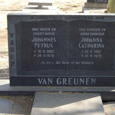 GREUNEN Johannes Petrus, van 1903-1978 & Johanna Catharina 1907-1979