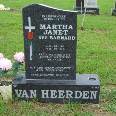 HEERDEN Martha Janet, van nee BARNARD 1941-2007