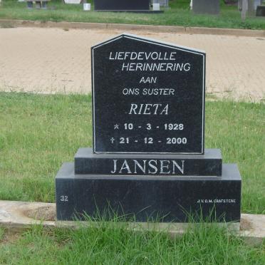 JANSEN Rieta 1928-2000