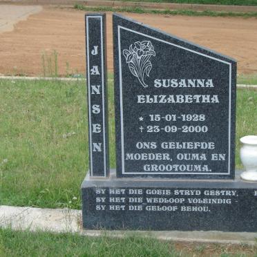 JANSEN Susanna Elizabeth 1928-2000