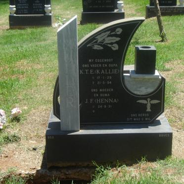 MULLER K.T.E. 1929-1994 &amp; J.F. 1931-