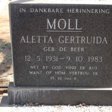 MOLL Aletta Gertruida nee DE BEER 1931-1983