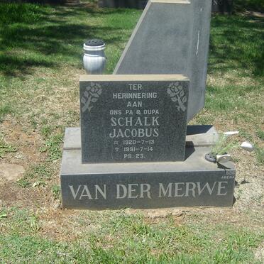 MERWE Schalk Jacobus, van der 1920-1991