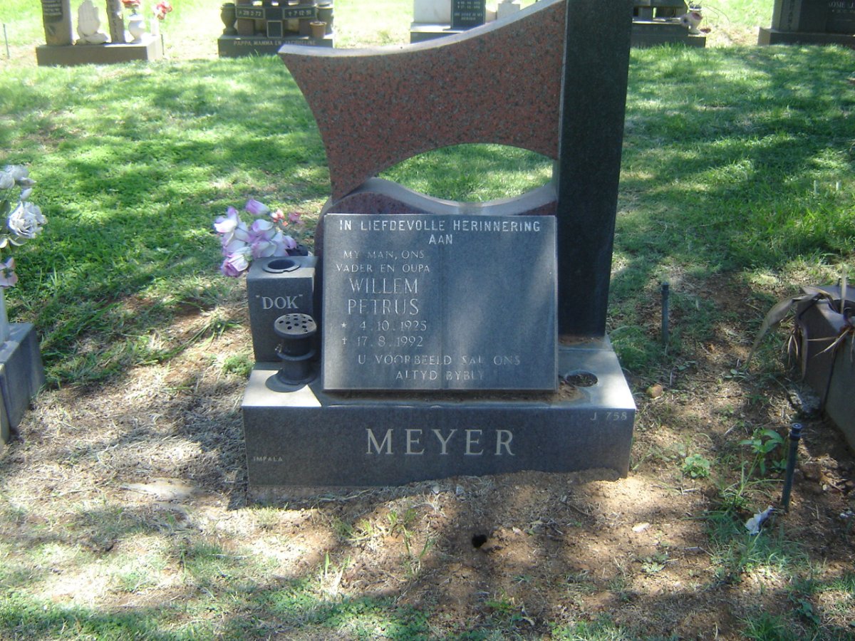 MEYER Willem Petrus 1925-1992