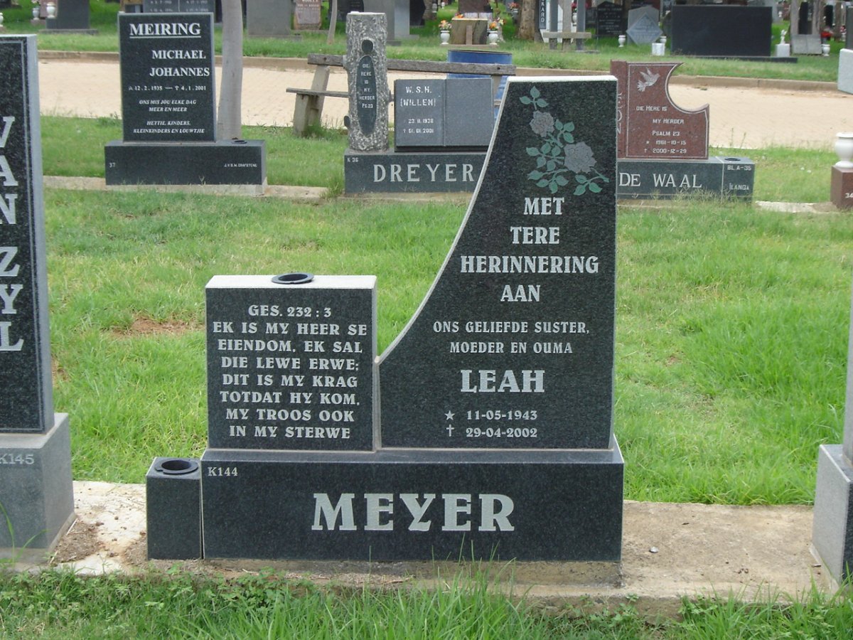 MEYER Leah 1943-2002