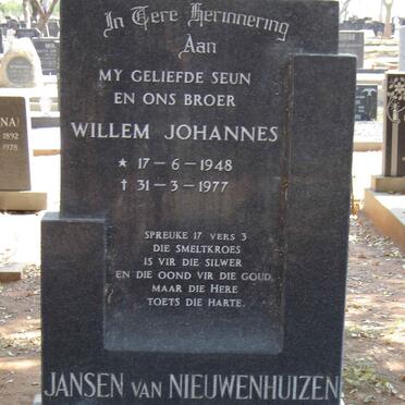 NIEUWENHUIZEN Willem Johannes, Jansen van 1948-1977