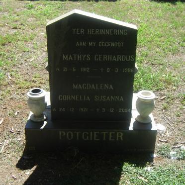 POTGIETER Mathys Gerhardus 1912-1986 &amp; Magdalena Cornelia Susanna 1921-2004