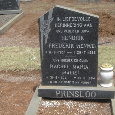 PRINSLOO Hendrik Frederik 1904-1986 &amp; Rachel Maria 1902-1994