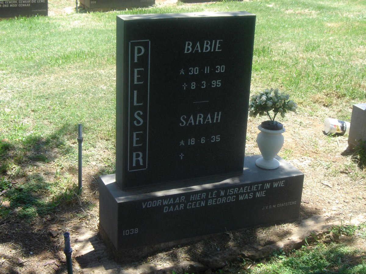 PELSER Babie 1930-1995 :: PELSER Sarah 1935-