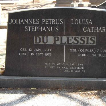 PLESSIS Johannes Petrus Stephanus, du 1903-1976 & Louisa Catharina OLIVIER 1907-1983