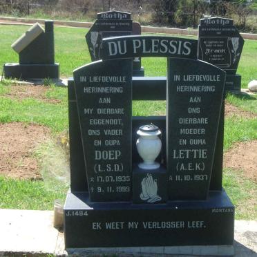 PLESSIS L.S.D., du 1935-1999 &amp; A.E.K. 1937-