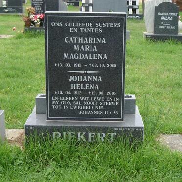 RIEKERT Catharina Maria Magdalena 1915-2005 :: RIEKERT Johanna Helena 1912-2005