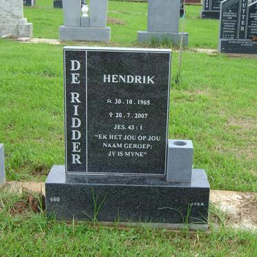 RIDDER Hendrik, de 1965-2007