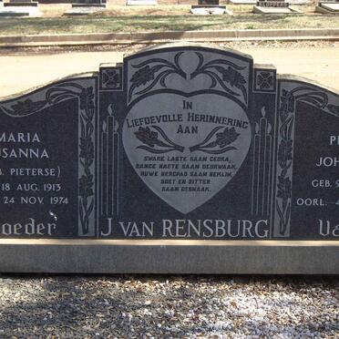 RENSBURG Petrus Johannes, J. van 1912-1982 & Maria Susanna PIETERSE 1913-1974