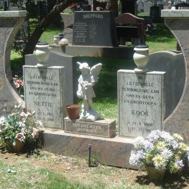 SNYMAN Koos 1928-1992 &amp; Nettie 1933-2002