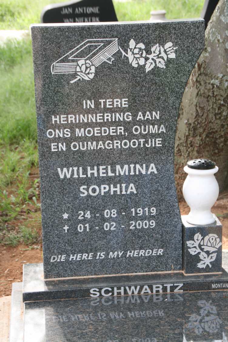 SCHWARTZ Wilhelmina Sophia 1919-2009