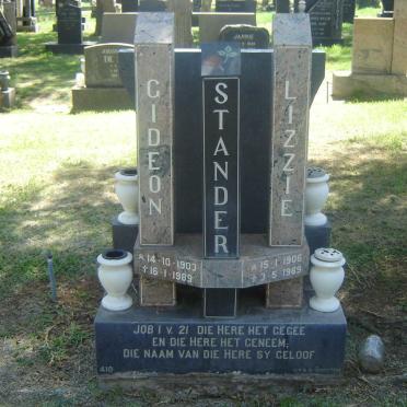 STANDER Gideon 1903-1989 &amp; Lizzie 1906-1989