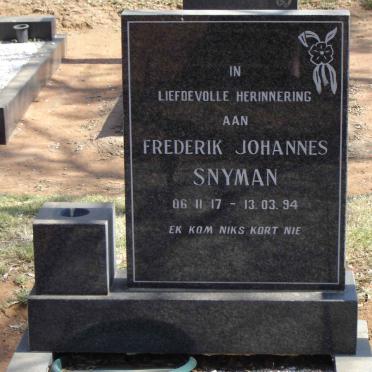 SNYMAN Frederick Johannes 1917-1994
