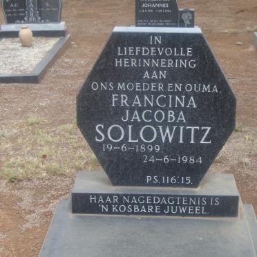 SOLOWITZ Francina Jacoba 1899-1984